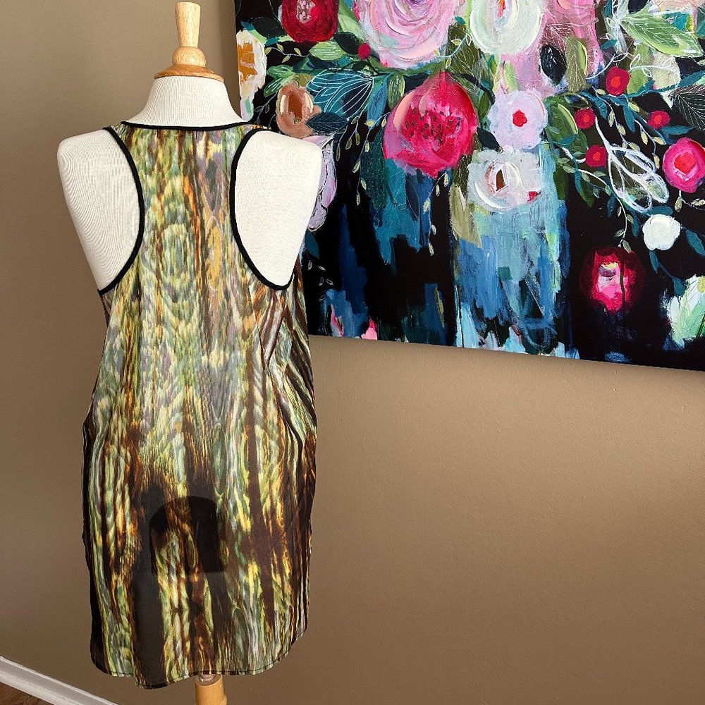 Freebird Sheer Abstract Racerback Tank Size Large - Picture 5 of 10